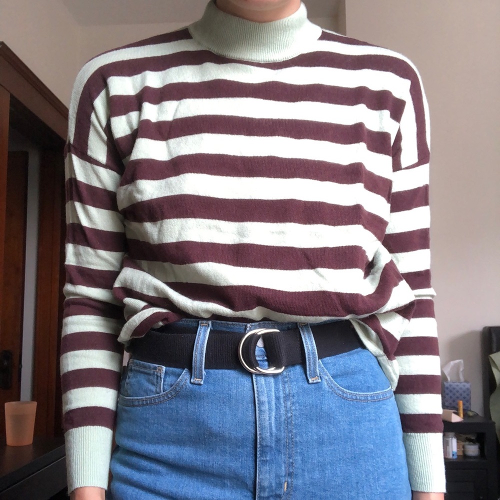 Mint green & brown Madewell sweater